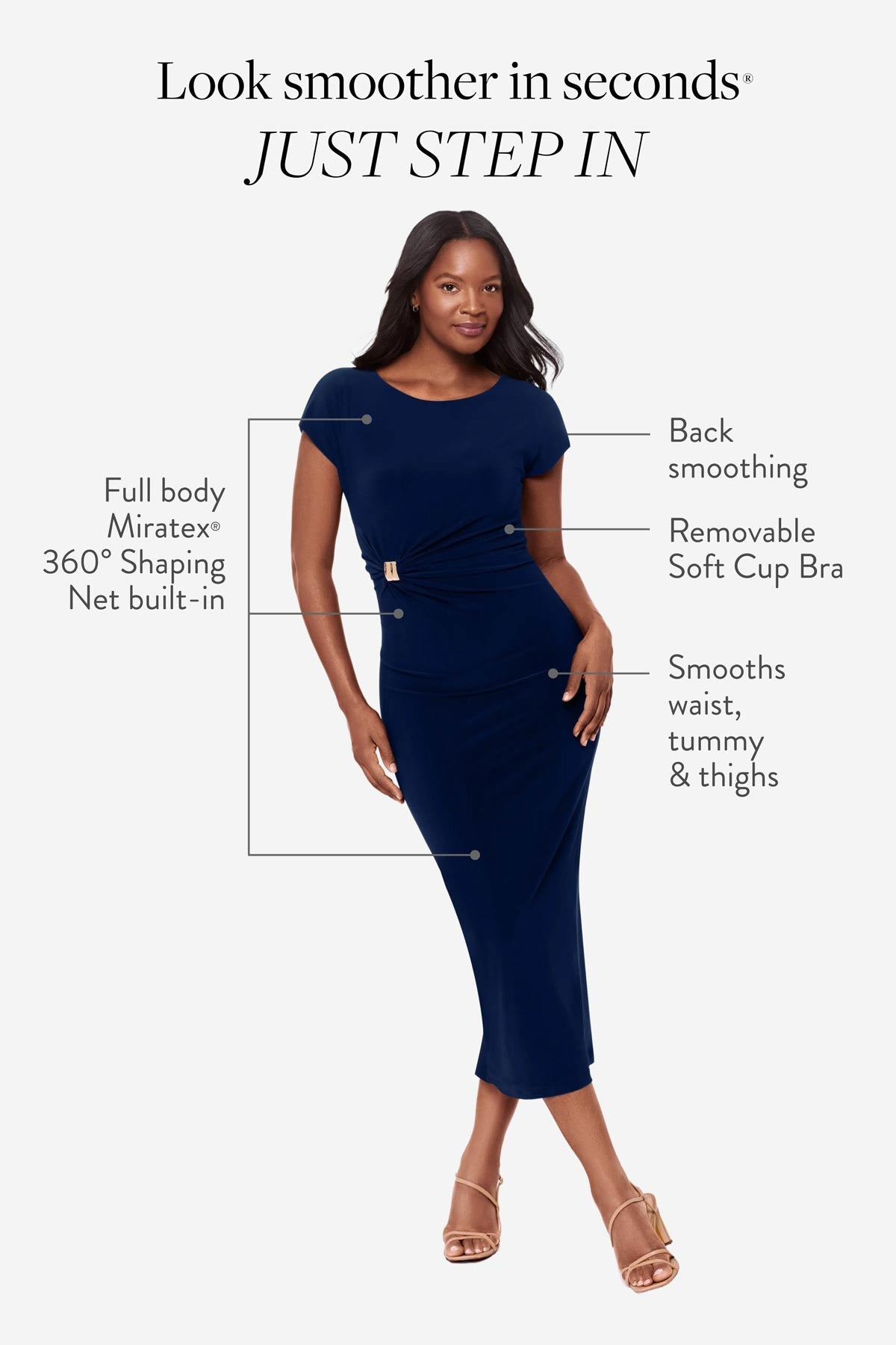 Body by Isla Shaping Dress in Navy Navy | Miraclesuit