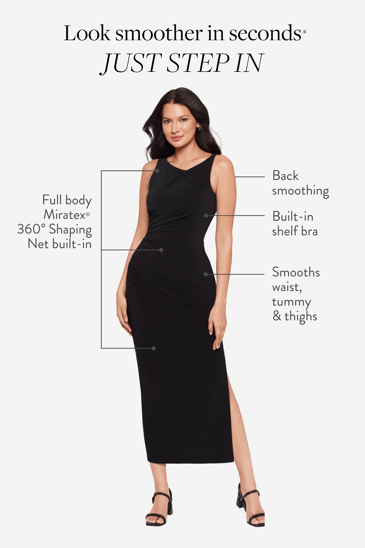 Body by Maxi Shaping Dress in Black Black | Miraclesuit