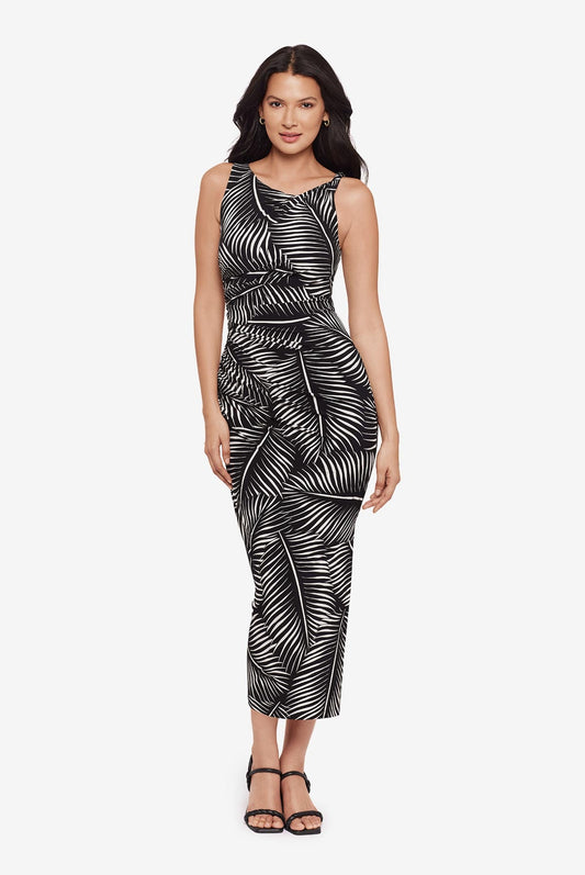 Body by Maxi Shaping Dress in Palmera Black/White | Miraclesuit