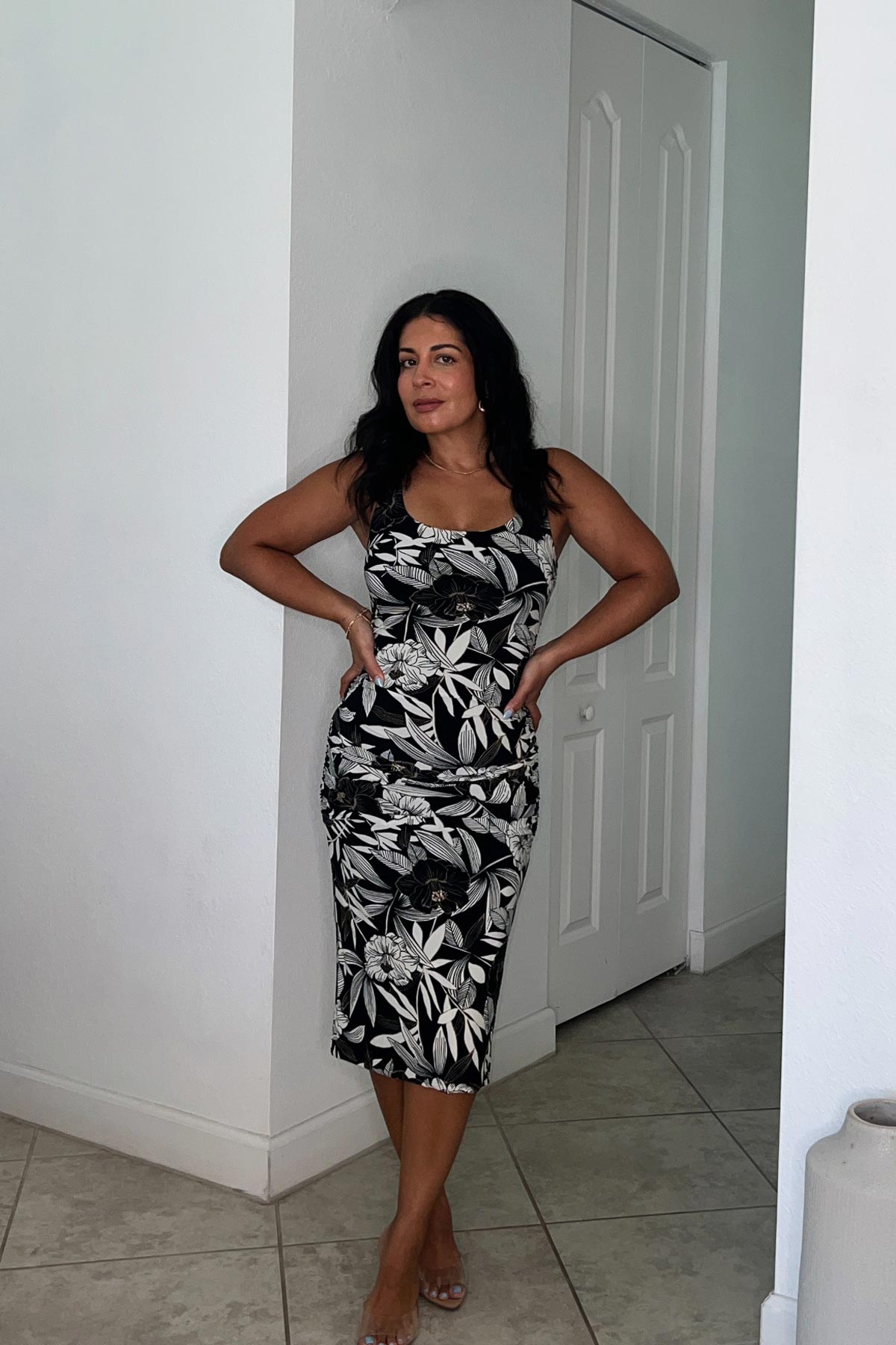 Body by Suki Shaping Dress In Lirios Black/Multi | Miraclesuit