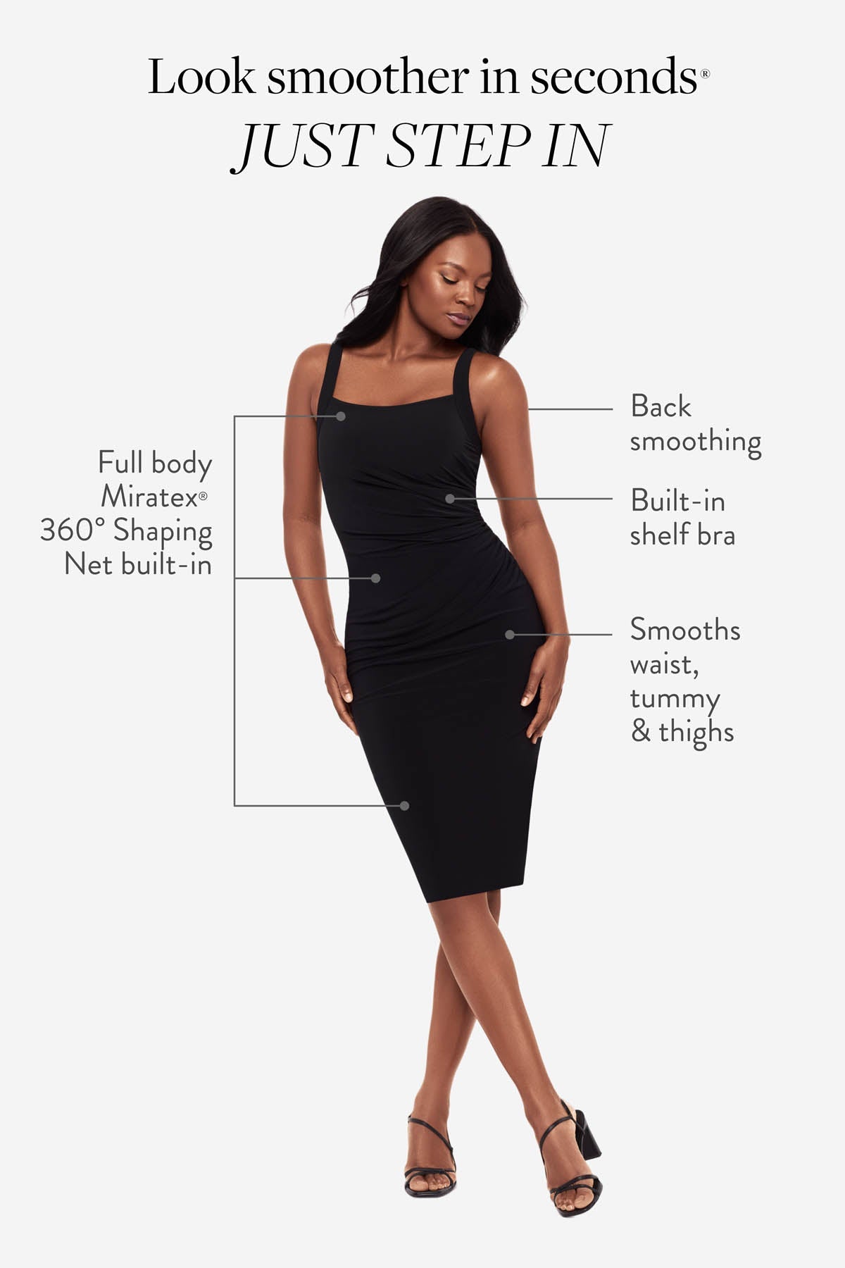 Diva Shaping Dress in Black Black | Miraclesuit