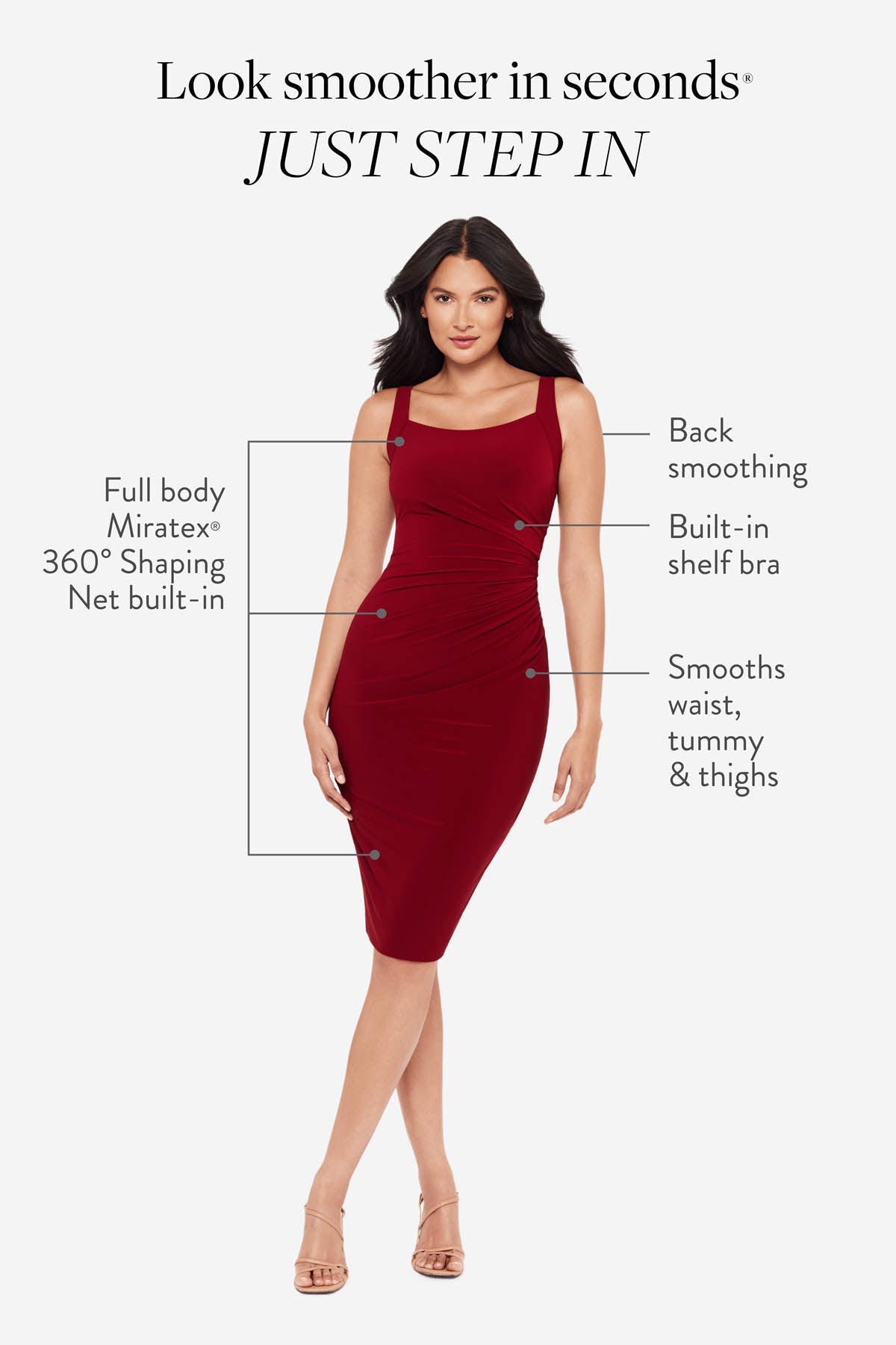 Diva Shaping Dress in Crimson Crimson | Miraclesuit