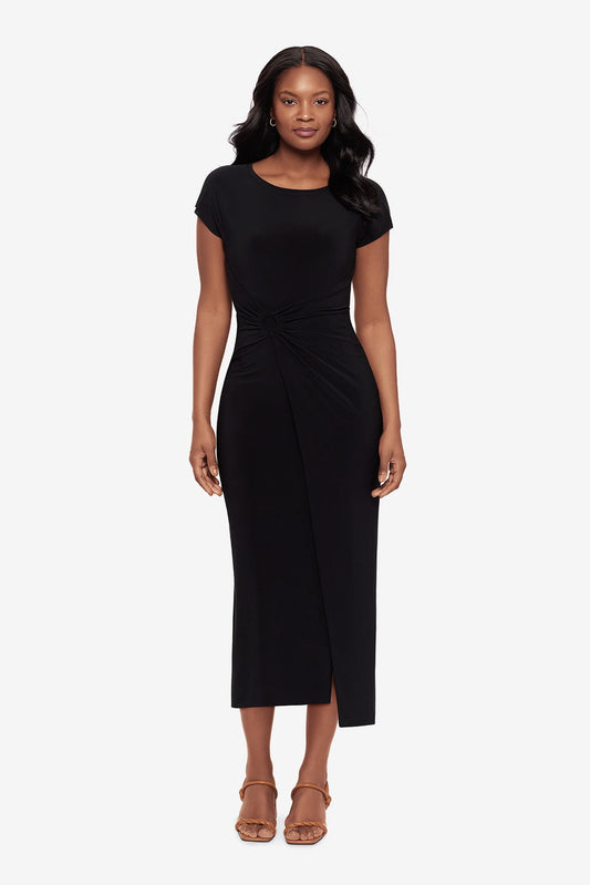 Body by Loki Wrap Front Shaping Dress in Black Black | Miraclesuit