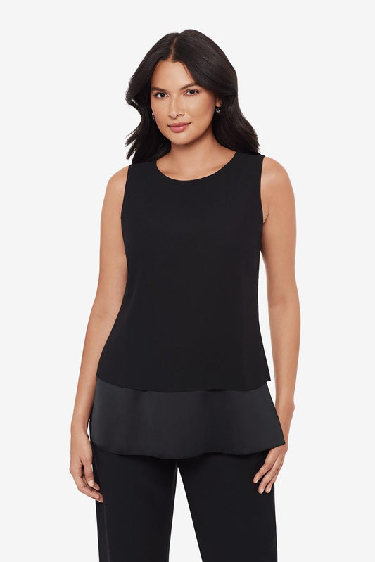 Crepe Layered Tunic in Black Black | Miraclesuit