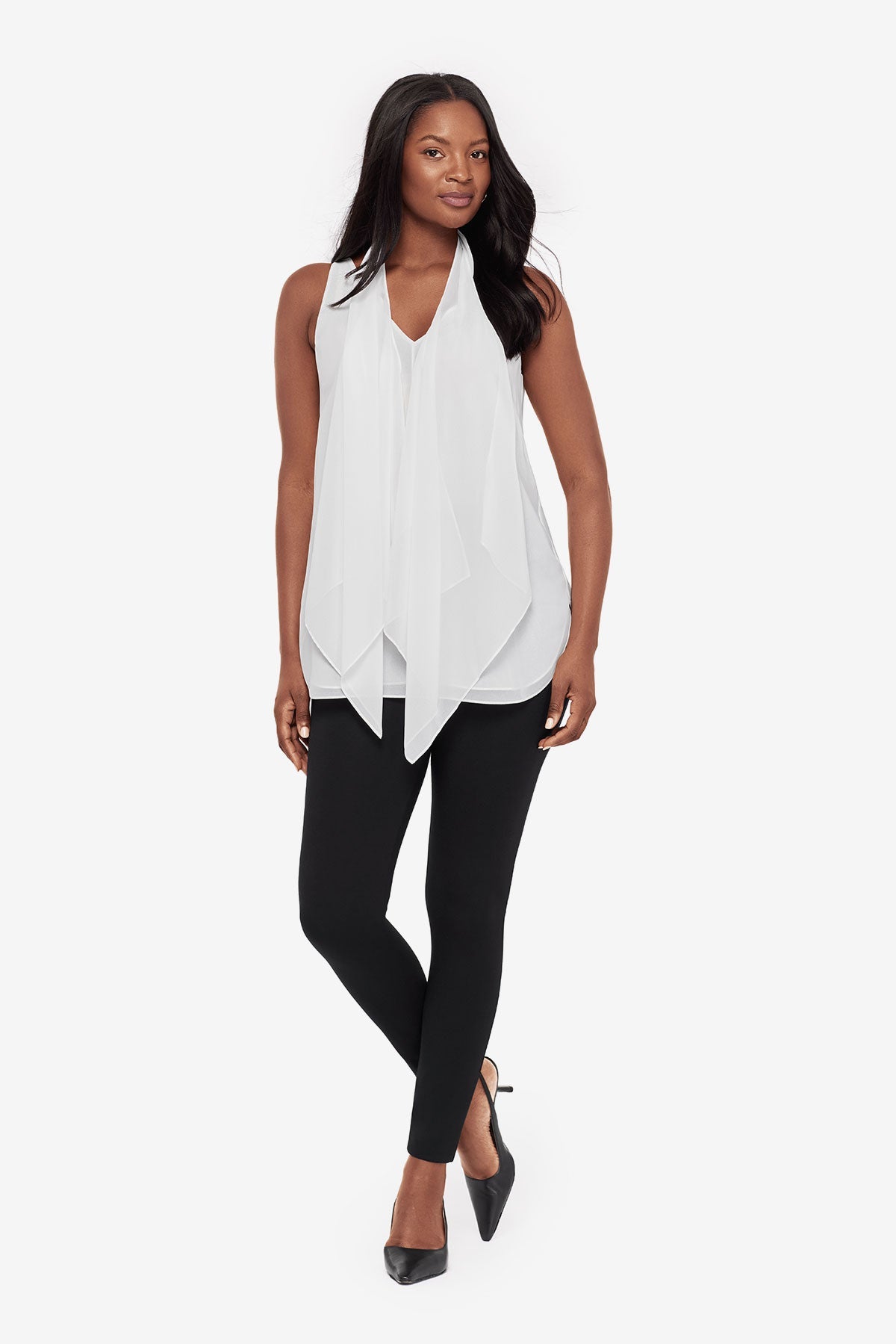 Soft Georgette Layered Tunic in Ivory Ivory | Miraclesuit