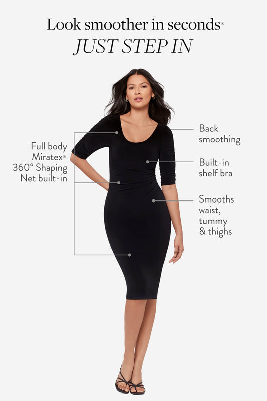 Body by Lumi Shaping Dress in Black Black | Miraclesuit