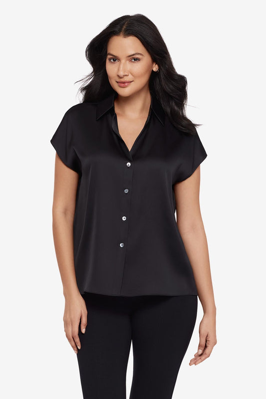 Relaxed Charmeuse Blouse in Black Black | Miraclesuit