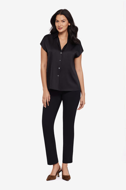 Relaxed Charmeuse Blouse in Black Black | Miraclesuit