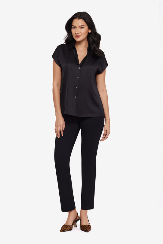 Relaxed Charmeuse Blouse in Black Black | Miraclesuit