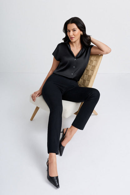 Relaxed Charmeuse Blouse in Black Black | Miraclesuit