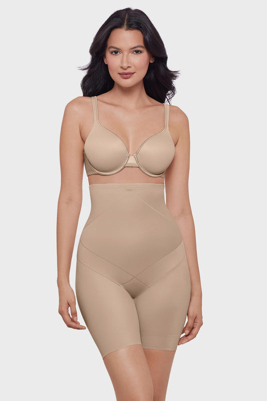 Tummy Tuck High-Waist Thigh Slimmer Warm Beige/Nude | Miraclesuit
