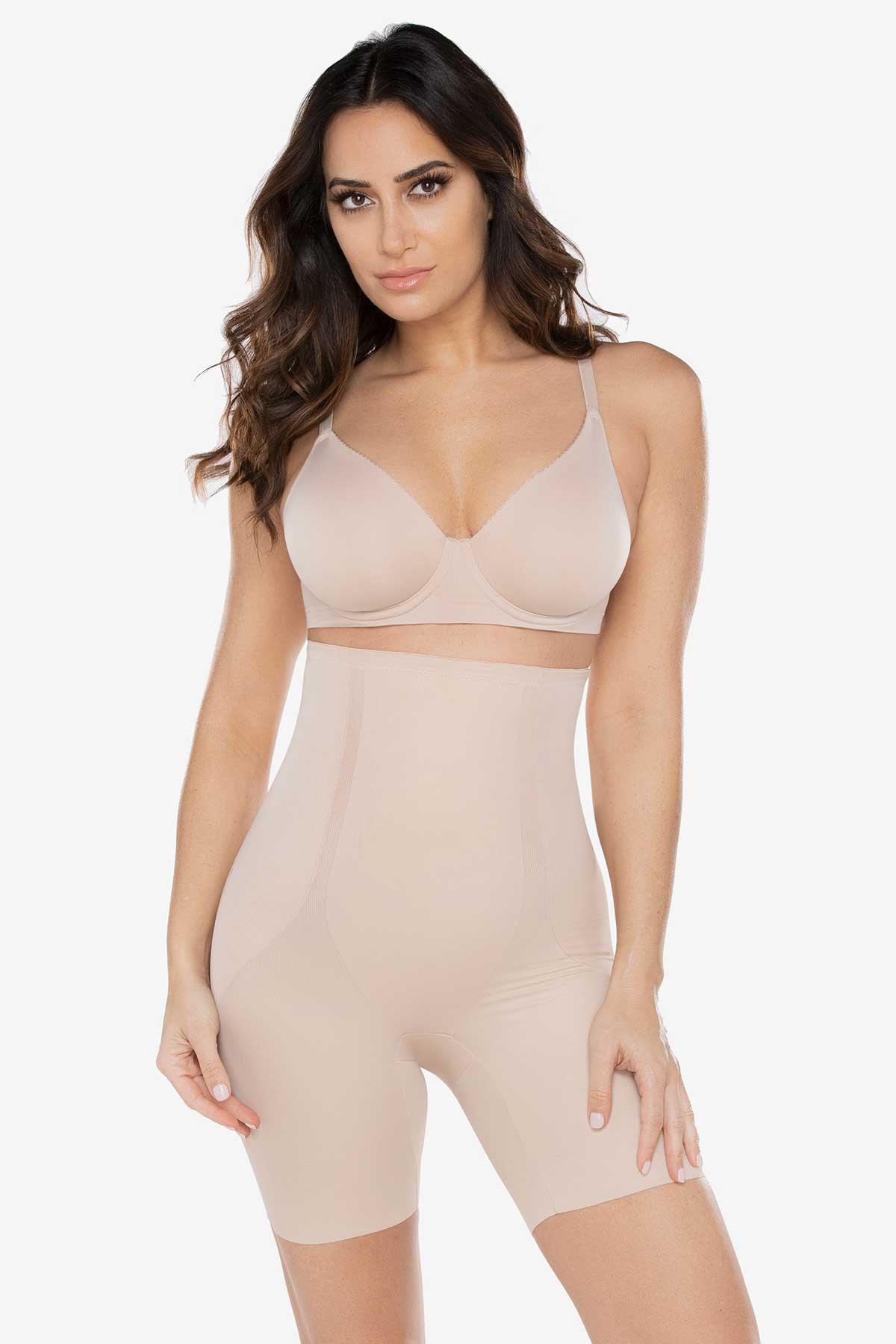 Hi-Waist Mid Thigh Slimmer Warm Beige/Nude | Miraclesuit