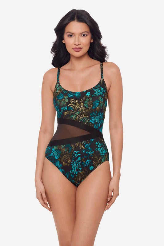Flor De Mare Lyra One Piece Swimsuit Black/Multi | Miraclesuit
