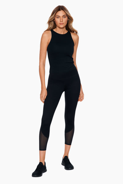 Performance Mesh Cut Up Leggings Black | Miraclesuit