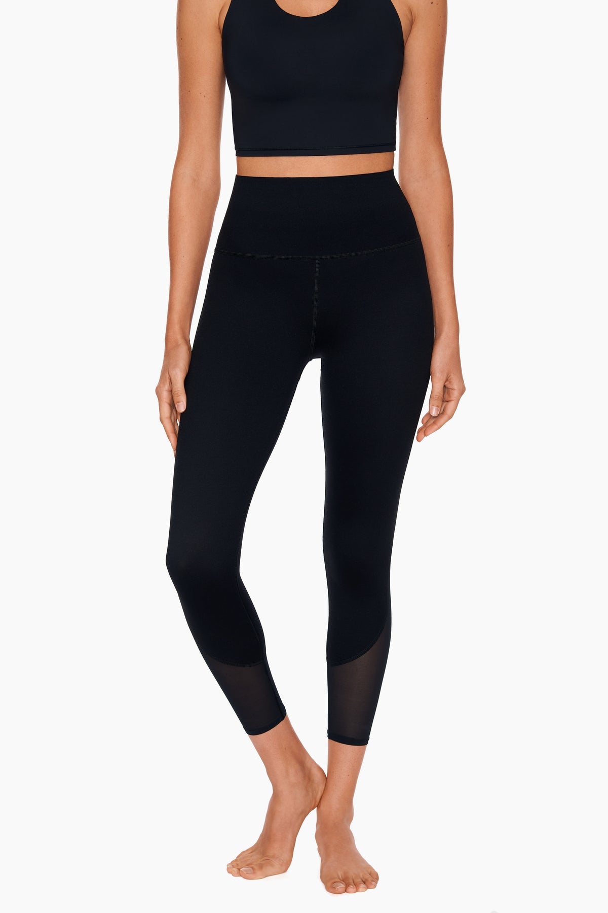 Performance Mesh Cut Up Leggings Black | Miraclesuit