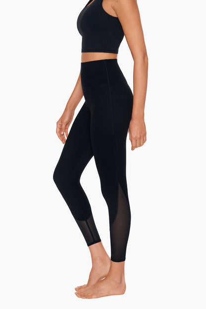 Performance Mesh Cut Up Leggings Black | Miraclesuit