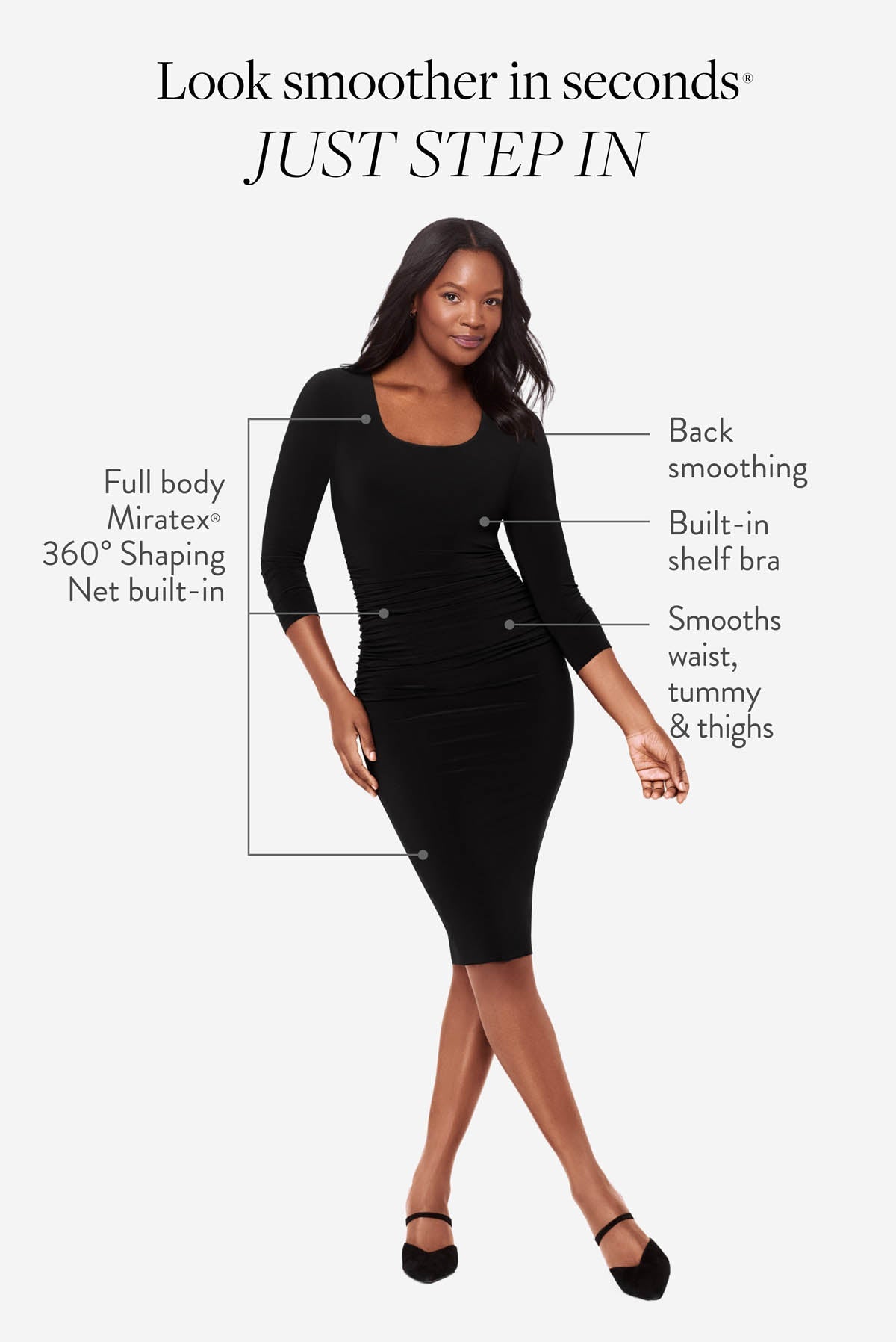 Suri Shaping Dress in Black Black | Miraclesuit