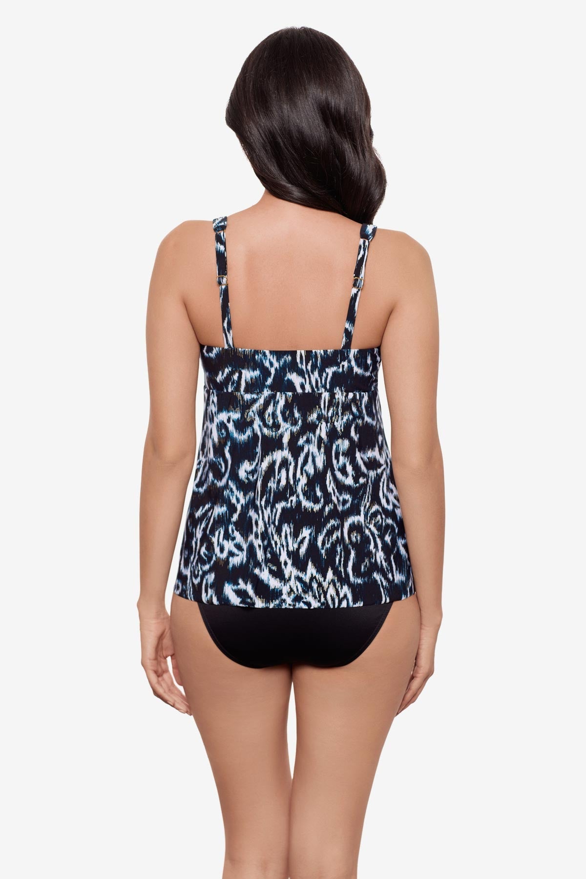Ayla Tankini Top in Adorn Black/White | Miraclesuit