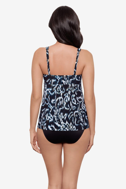 Ayla Tankini Top in Adorn Black/White | Miraclesuit