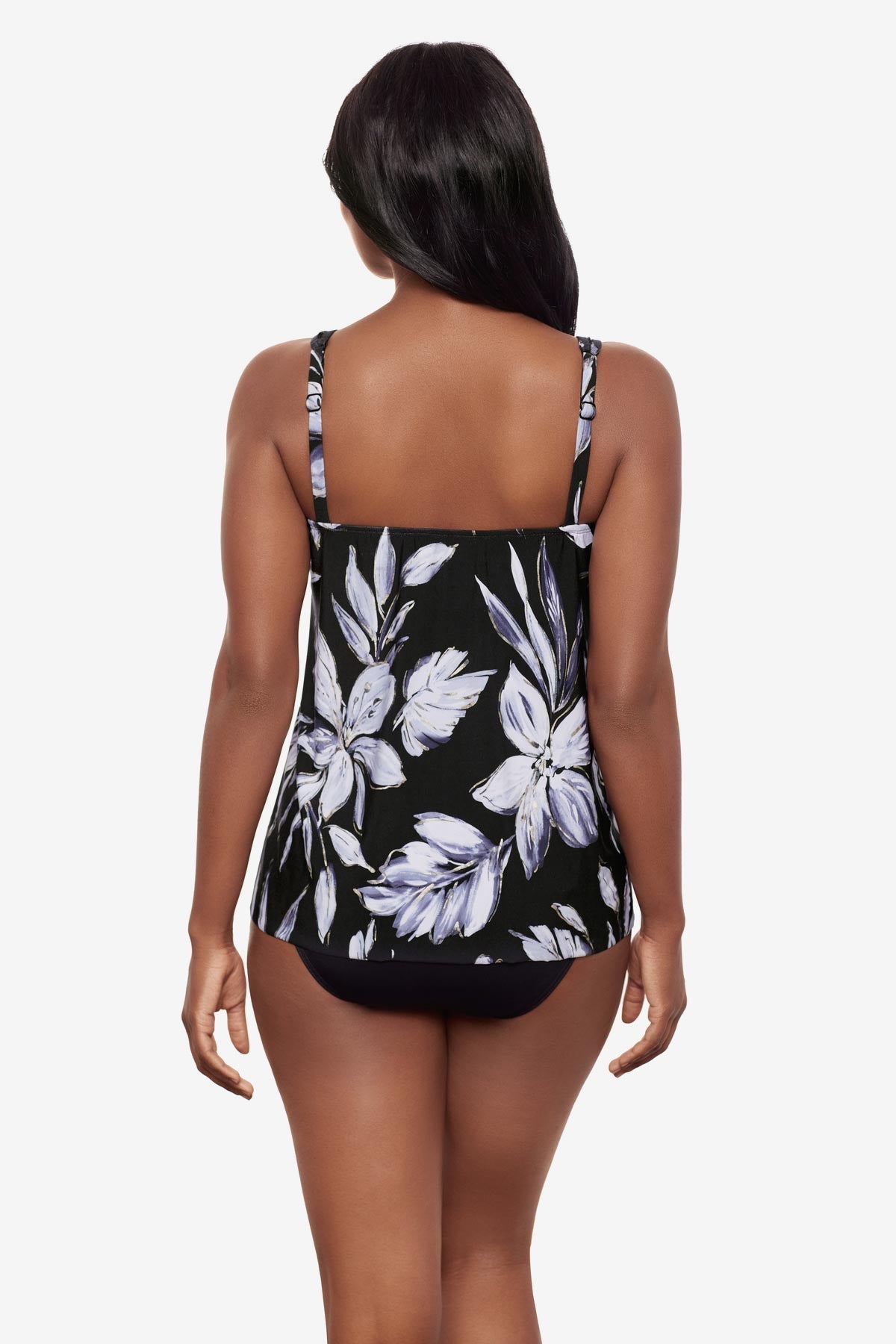 Mirage Tankini Top in Fiore Di Luna Black/White | Miraclesuit
