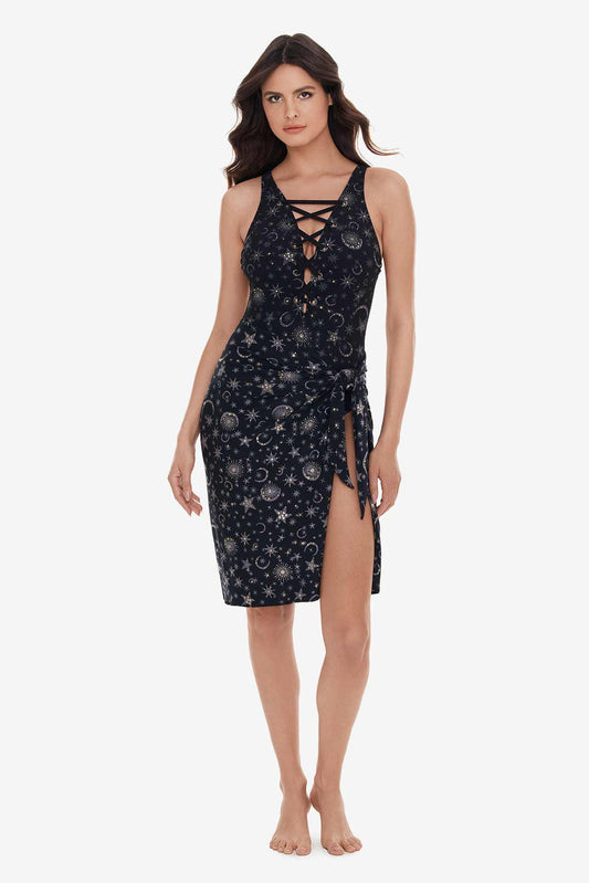Sarong Cover Up in Lucky Stars Black/Gold | Miraclesuit