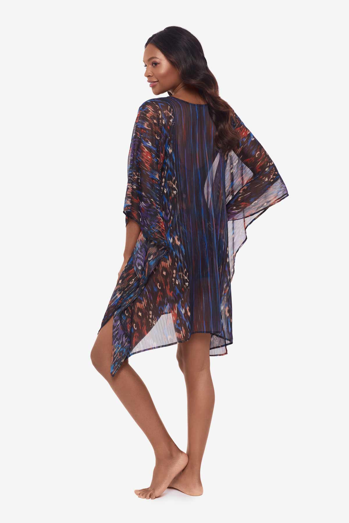 Tapiz Caftan Swim Cover Up Black/Multi | Miraclesuit