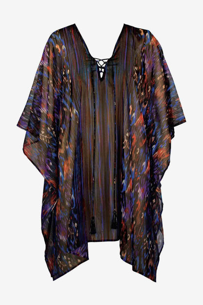 Tapiz Caftan Swim Cover Up Black/Multi | Miraclesuit