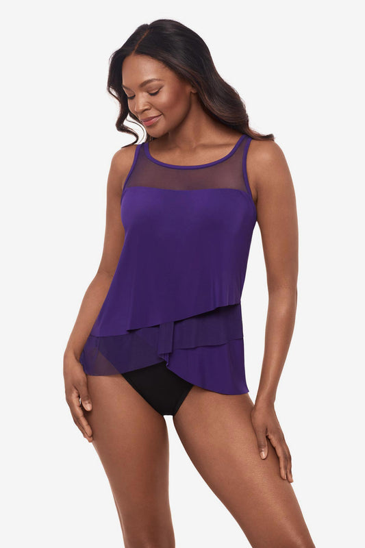 DD-Cup Mirage Tankini Top Mulberry | Miraclesuit