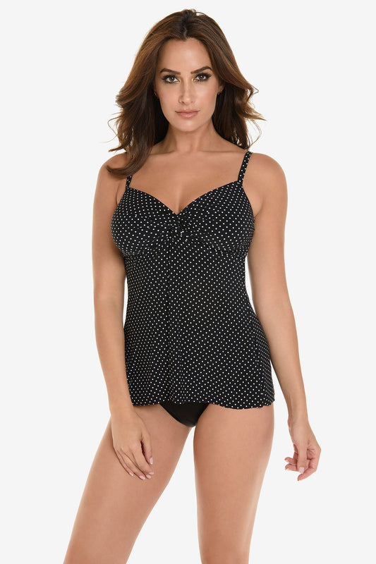Pin Point Roswell Tankini Black/White | Miraclesuit