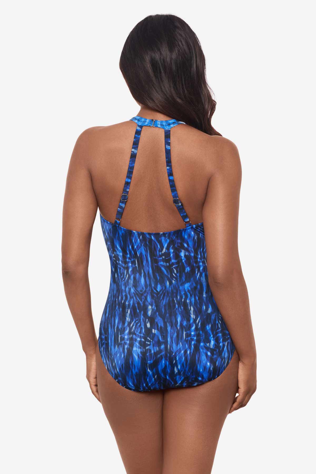 Paka Mayan Wrapsody One Piece Swimsuit Blue/Black | Miraclesuit