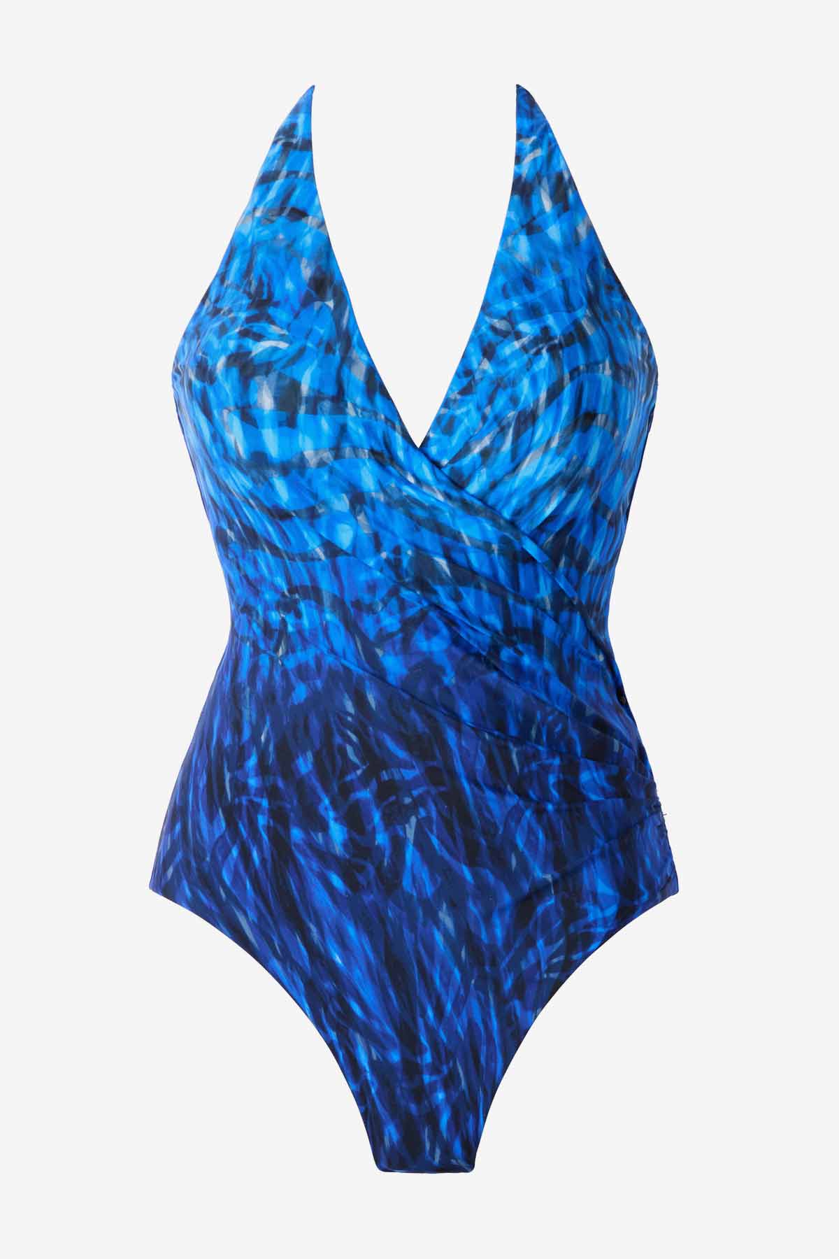 Paka Mayan Wrapsody One Piece Swimsuit Blue/Black | Miraclesuit