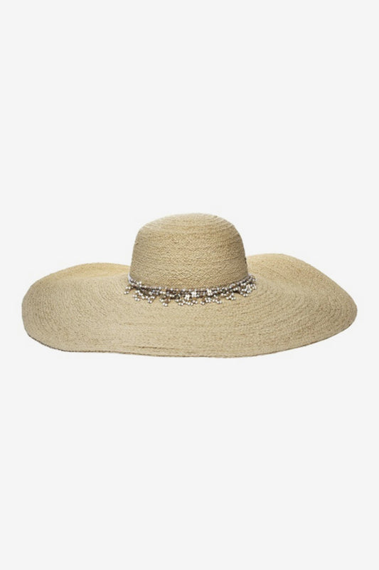Florabella Tracey Wide Brim Hat in Natural/White Natural/White | Miraclesuit