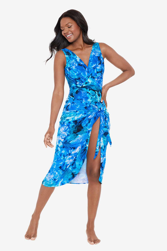 Sous Marine Long Sarong Swim Cover Up Blue/Multi | Miraclesuit