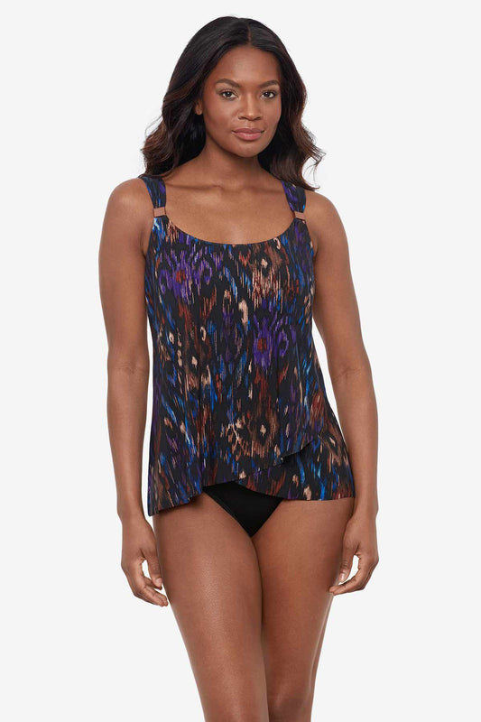 Tapiz Dazzle Tankini Top DD-Cup Black/Multi | Miraclesuit