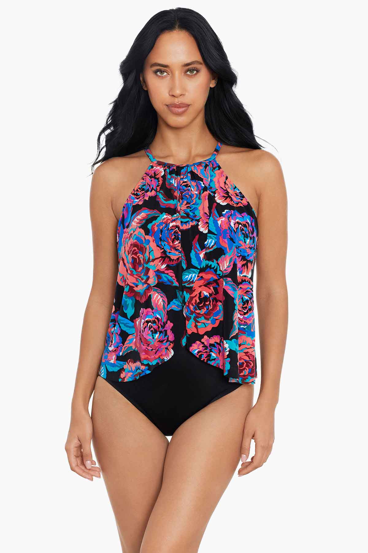 Tummy Slimming Bathing Suits - Magicsuit Sonic Blooms Aubrey One Piece Black/Multi | Miraclesuit
