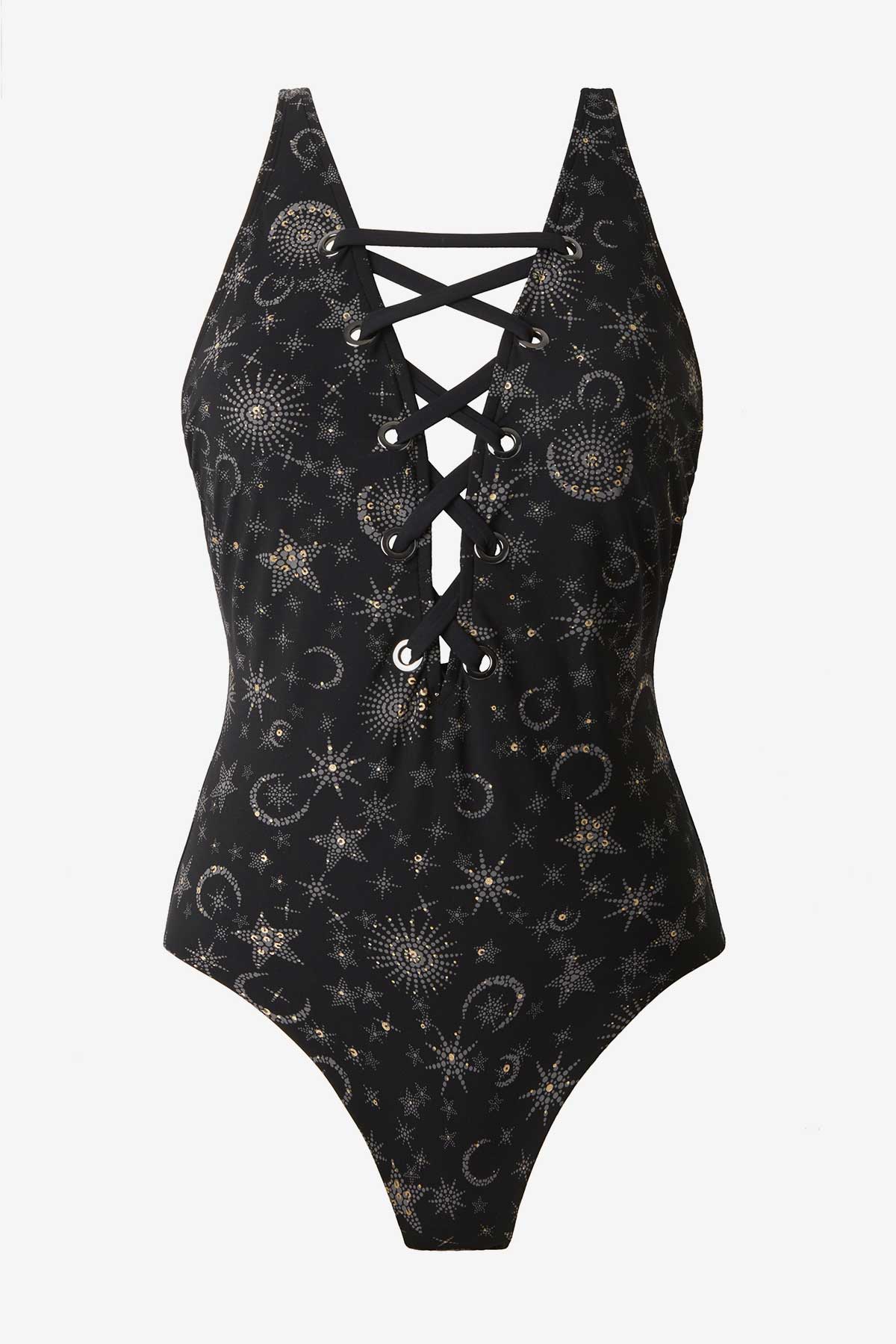 Magicsuit Lucky Stars Steffi Tummy Control Swimsuit Black/Gold | Miraclesuit