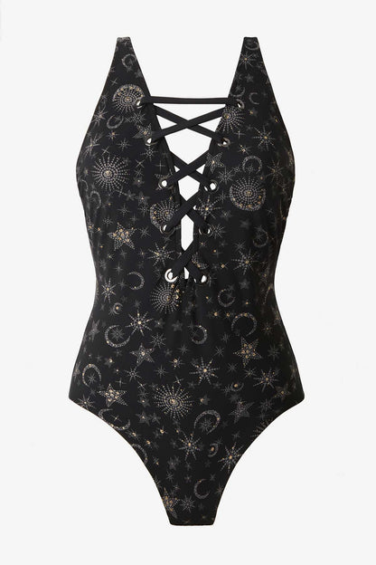 Magicsuit Lucky Stars Steffi Tummy Control Swimsuit Black/Gold | Miraclesuit