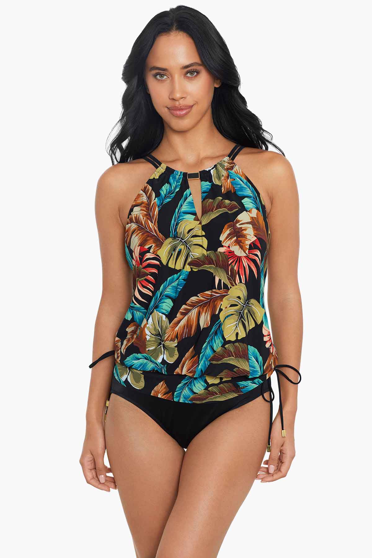 Magicsuit Aloe Susan Adjustable One Piece Swimsuit Black/Multi | Miraclesuit