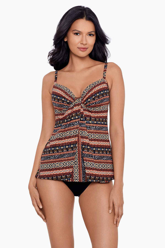 Zwina Gala Tankini Top Black/Multi | Miraclesuit