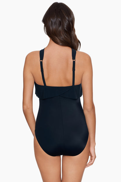 Tummy Control Swimsuit One Piece - Magicsuit Square Cut Liza Black | Miraclesuit