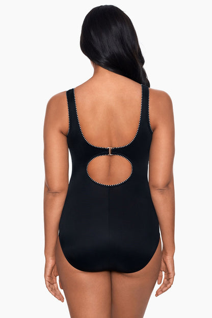 Colorblock Touche One Piece Swimsuit Black/White | Miraclesuit
