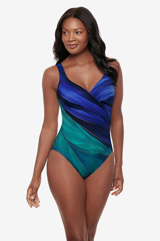 It's A Wrap One Piece in Maldiva Blue/Multi | Miraclesuit