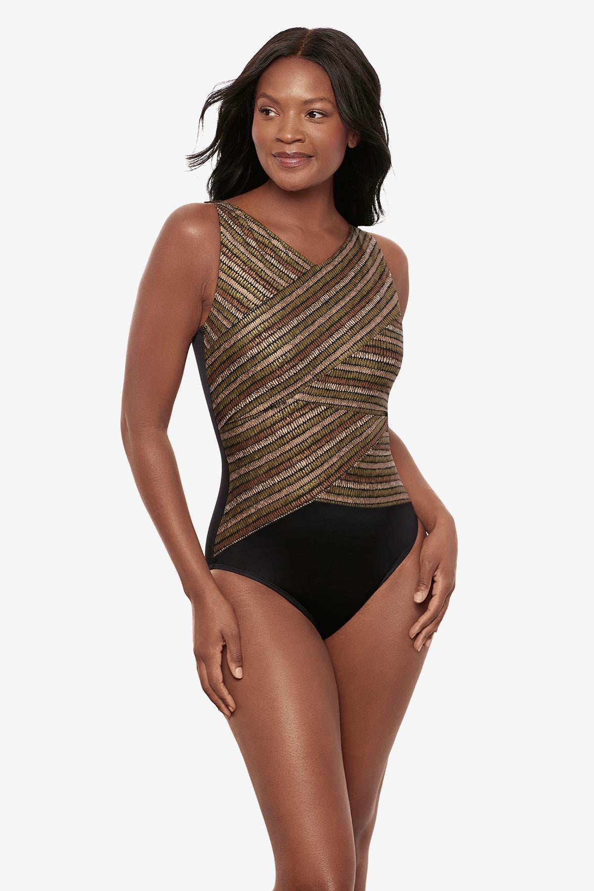 Brio One Piece in Sparkle Sands Black/Multi | Miraclesuit