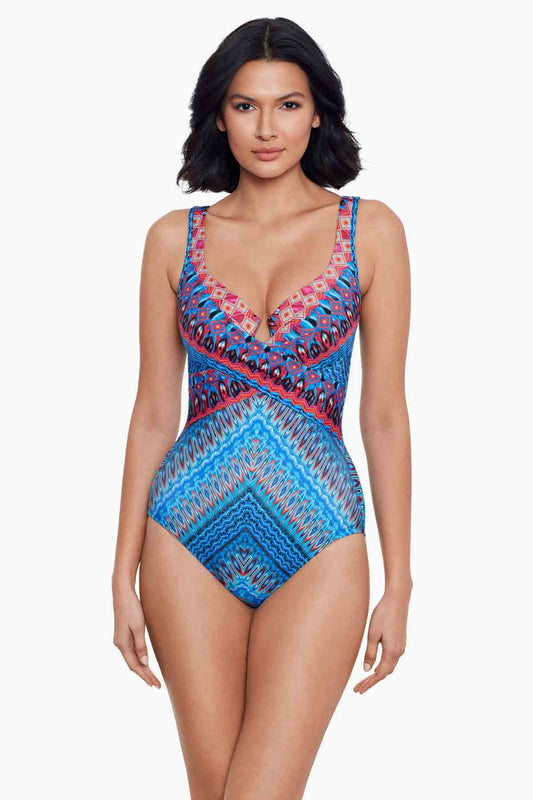 Casablanca Criss Cross One Piece Blue | Miraclesuit