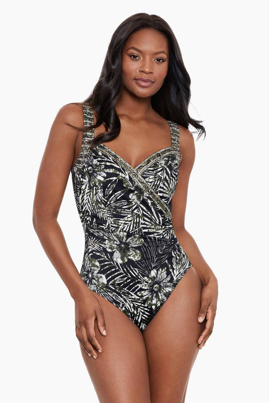 Zahara Sanibel One Piece Swimsuit Black/Multi | Miraclesuit