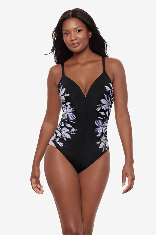 Temptation One Piece in Fiore Di Luna Black/White | Miraclesuit