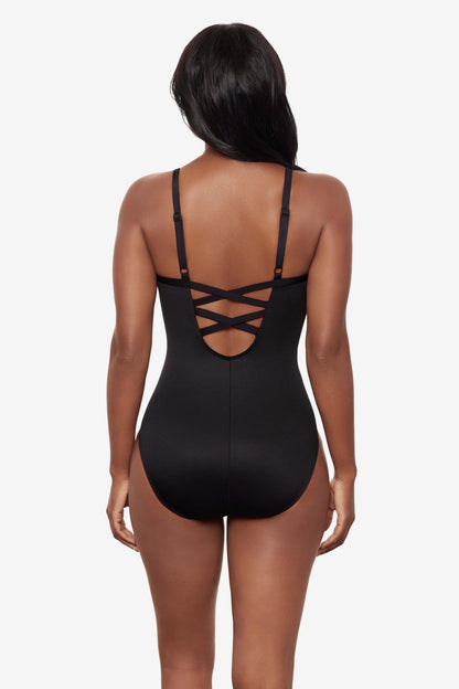 Temptation One Piece in Fiore Di Luna Black/White | Miraclesuit