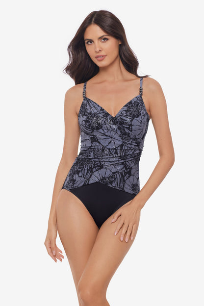 Magicsuit Shell Beach Louise One Piece Swimsuit Black/Multi | Miraclesuit