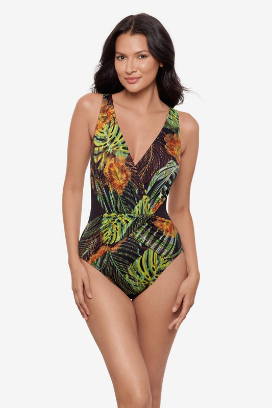 Ibiza One Piece in Sunset Islet Black/Multi | Miraclesuit