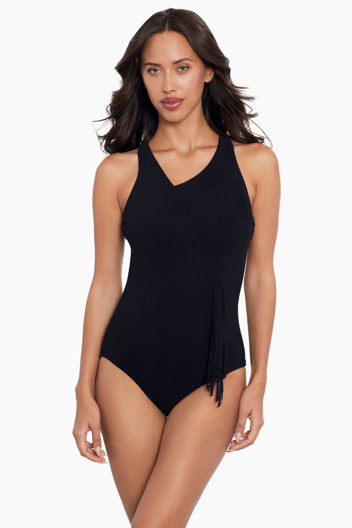 Amoressa Banda Sashay One Piece Swimsuit Black | Miraclesuit